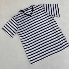Oval Dice Tシャツ 半袖 ボーダー Vネック コットン 4Lサイズ