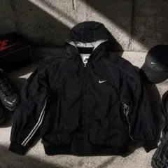 80~90s ヴィンテージ ナイキ NIKE ナイロンジャケット 古着 XL 黒のサムネイル
