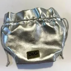 D&G 巾着 ポーチ シルバー ドルガバ