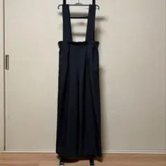 しまむら ハイウエストサロペット ワイドパンツ 黒 Lサイズ