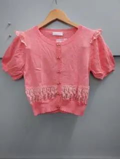 新品 未使用♥リズリサ 　半袖 　パフスリ 　カーディガン