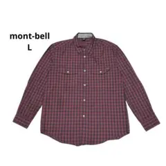 mont-bell チェックシャツ 長袖シャツ　メンズ　赤　おしゃれ　L