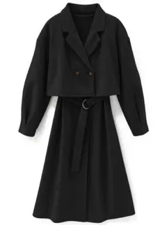 GRL グレイル フェイクウール3Wayショート丈ジャケットXワンピースセット