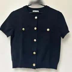 【人気商品】GU ネイビー　カーディガン　ニット　サマー