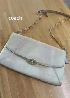 Coachコーチ 2wayショルダーバッグ キャンバス パイソンクロコ型押し 