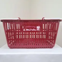 【新品未使用】サンリオ キティちゃん買い物カゴ ショピングバスケット レッド系