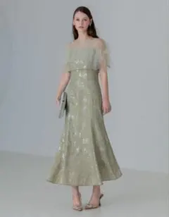 チュールフリルボレロペイントマーメイドワンピースドレス結婚式二次会成人式