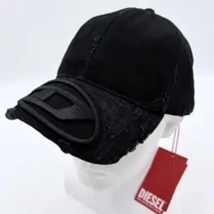 新品未使用 DIESEL ディーゼル Dロゴ キャップ ダメージ加工 ブラック