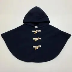 HOT BISCUITSフード付きベビーマントネイビー Fサイズ70〜80cm