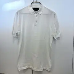 ESTNATION ホワイト ニット地風 ポロシャツ 半袖 L 無地