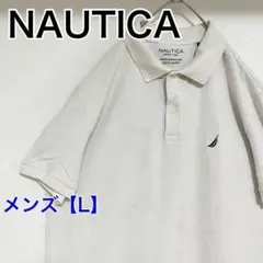 YAA22【US輸入】NAUTICA(ノーティカ)　ポロシャツ【メンズL】白色のサムネイル