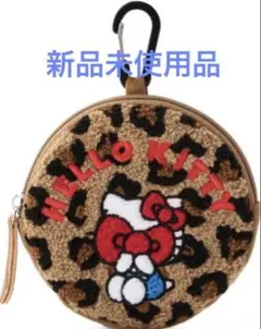 GRL サンリオキャラクターズ　ハローキティレオパード柄サガラサークルポーチ