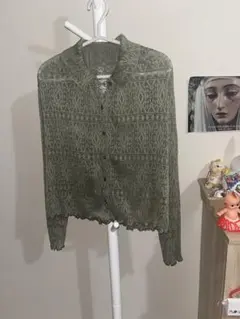BEAUTY&YOUTH 透かし編みシアーカーディガンのサムネイル