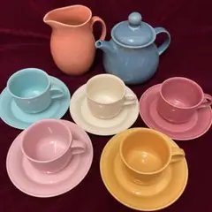 ヴィンテージ　ナンシーカルフーン ティーセット　カラフル