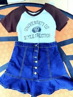 ♡セットアップ♡GU ジーユーSサイズ　Tシャツとデニムスカート