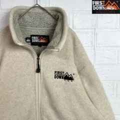 FIRST DOWN 刺繍 厚手 フリース ボア ジャケット 古着