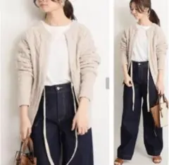 ケーブル編みカーディガン