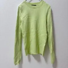 美品★FOREVER 21 【S】リブ編み　長袖ニット ライムグリーン　お出かけ