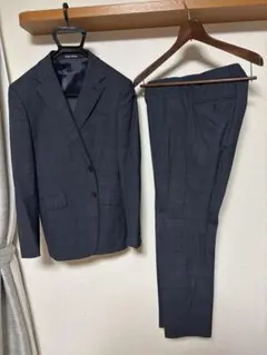 PERSON’S ネイビーチェック柄 ビジネススーツ セット　パーソンズ　A6