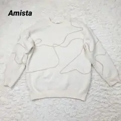Amista ニットトレーナー 線模様