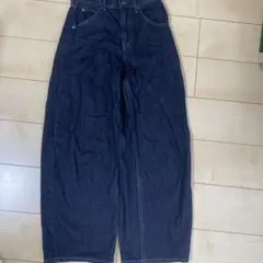 デニム ワイドパンツ インディゴ　ユニクロ　ワイド　ジーンズ