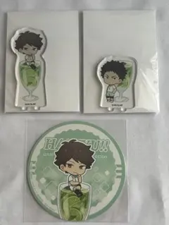 ハイキュー　アニメイトカフェ　ミニアクスタ　コースター　及川　岩泉　3点セット