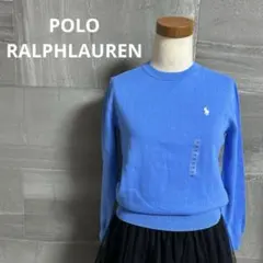 新品 ポロラルフローレン セーター ポニー ブルー 140cm レディースXS