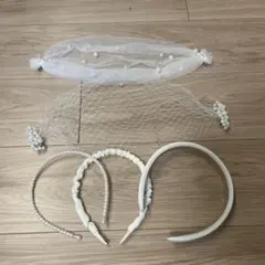 ウェディングベール／ヘッドドレス5点セット