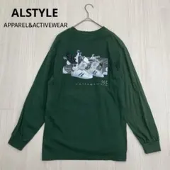 ◆ ALSTYLE バックプリント ロンT長袖 Tシャツ コットン100%