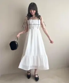 MAJESTIC LEGON バイカラーリボンキャミワンピースのサムネイル