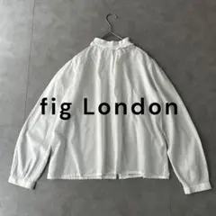 フィグロンドン　スタンドカラー　ブラウス　シャツ　コットン　綿　フリルカラーのサムネイル
