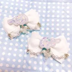 ♡純白天使のヘアクリップ♡ ハンドメイド