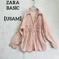 ZARA BASIC 【USAM】ピンク系 長袖シャツ とろみシャツ　古着のサムネイル
