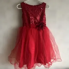 赤　ドレス　130 発表会　結婚式など