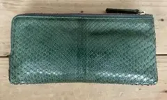 gentlen 緑色 レザー 長財布