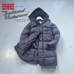 訳あり✨トラディショナルウェザーウェア　フード付きロングダウンジャケットフェザー