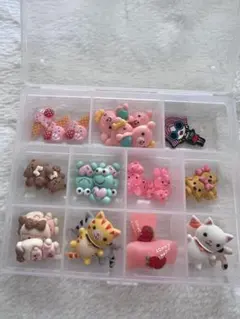 デコレーションパーツセット かわいいキャラクター　ケース付き