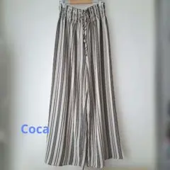 Coca ストライプ柄 ワイドパンツ
