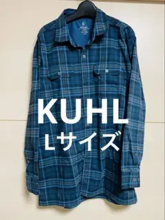 KUHL キュール　チェックシャツ　Lサイズ ダークブルー　アウトドア