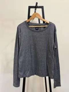 【GAP】ギャップ ラメ混 リブ カットソー トップス グレー Lのサムネイル