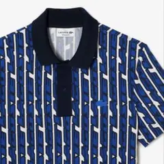 LACOSTE 総柄ポロシャツ ネイビー 幾何学模様 XS - メルカリ