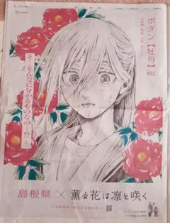 テレビアニメ「薫る花は凛と咲く」ボタン「牡丹」#32朝日新聞広告1面
