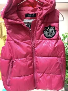 未使用美品！130サイズJenni フード付きピンクダウンベスト即日発送