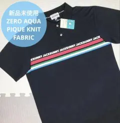 Jack Bunny!! ゼロアクア 鹿の子 ボーダーポロシャツ（BLK／5）