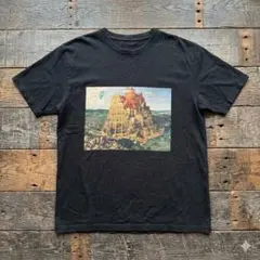 【アートTシャツ】ピーテル・ブリューゲル バベルの塔 Tシャツ ブラック XL