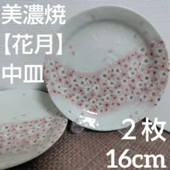 ✡️使用回数少なめ✡️美濃焼✡️ 中皿 2枚 桜 花柄 陶磁器 白いお皿 ピンク