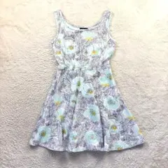 マックスアンドコー/S/白/青花柄/ノースリーブワンピース/フレア/コットン/夏のサムネイル
