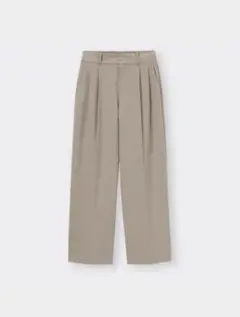 GU タックワイドパンツ S ベージュ