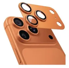 【新品】iPhone17proMax用　カメラレンズカバー　オレンジ