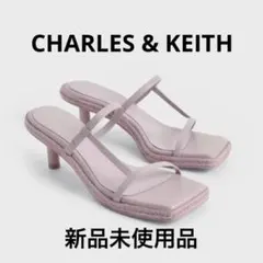 新品 CHARLES&KEITH ラフィアトリム ヒールミュール 36 ピンクのサムネイル
